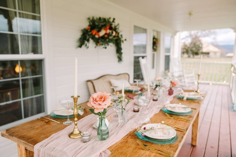 Farmhouse Cabin 42 the BEST front porch, perfect for an outdoor meal or to watch the sunrise